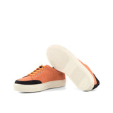 DapperFam Ardenne in Orange / Navy Linen and Lux Suede