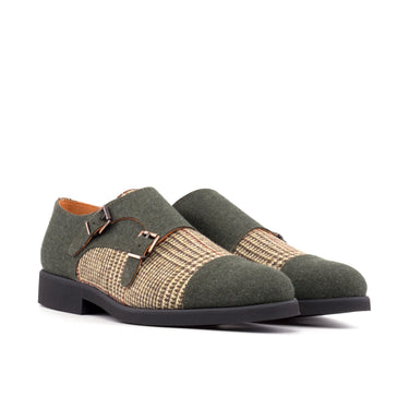 DapperFam Monaco in Tweed / Flannel Green Flannel Sartorial