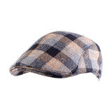 Wigens Luminary Modern Ivy Cashmere & Wool Beige Check Ivy Cap in Beige Check