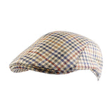 Wigens Statesman Modern Ivy Wool Check Ivy Cap in Light Camel