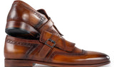 Paul Parkman Men's Kiltie Monkstrap Leather Shoes in Brown
