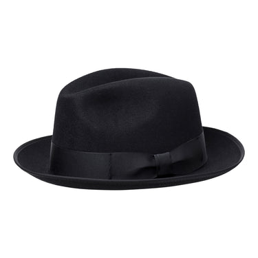 Wigens Classico 5 Rabbit Fur Felt Fedora in Black