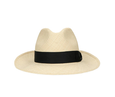 Borsalino Amadeo in Natural w/ Black Band Genuine Panama Straw Wide Brim Fedora Hat Made in Italy