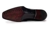 Paul Parkman Men's Woven Leather Hand-Welted Oxford Shoes in Black