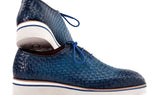 Paul Parkman Men's Woven Leather Smart Casual Shoes in Blue