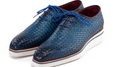 Paul Parkman Men's Woven Leather Smart Casual Shoes in Blue