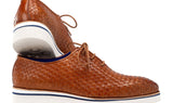 Paul Parkman Men's Woven Leather Smart Casual Shoes Camel Brown (ID#182-WVN-CML) — view 6