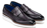 Paul Parkman Men's Smart Casual Leather Loafers in Grey