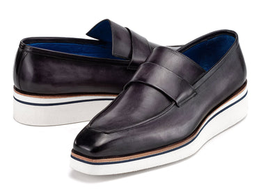 Paul Parkman Men's Smart Casual Leather Loafers in Grey