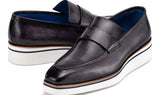 Paul Parkman Men's Smart Casual Leather Loafers in Grey