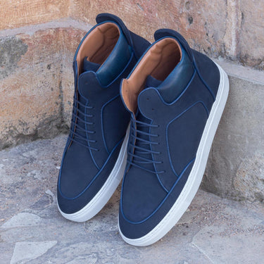 DapperFam Dante in Navy / Jeans Nubuck and Painted Calf