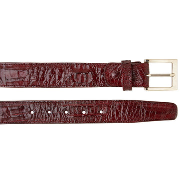 Belvedere Genuine Caiman Crocodile Belt in Dark Burgundy in Dark Burgundy 44