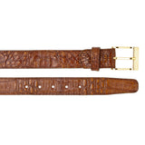 Belvedere Genuine Caiman Crocodile Belt in Walnut