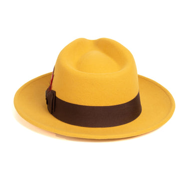 Ferrecci Crushable in Mustard Australian Wool Fedora
