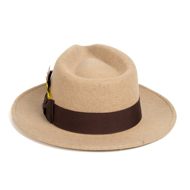 Ferrecci Crushable in Beige Melange Australian Wool Fedora