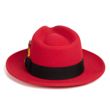Ferrecci Crushable in Red and Black Australian Wool Fedora