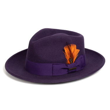 Ferrecci Crushable in Purple Australian Wool Fedora