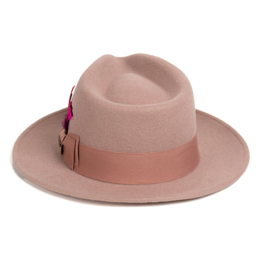 Ferrecci Crushable in Dusty Pink Australian Wool Fedora