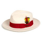 Ferrecci Crushable in White and Red Australian Wool Fedora