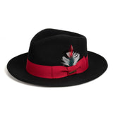 Ferrecci Crushable in Black and Red Australian Wool Fedora