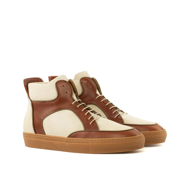 DapperFam Dante in Cognac / Ivory Box Calf and Kid Suede