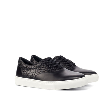 DapperFam Riccardo in Black Painted Croco