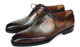 Paul Parkman Men's Patina Goodyear Welted Wholecut Oxfords in Brown & Blue