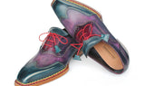 Paul Parkman Men's Norwegian Welted Wingtip Oxford Shoes in Purple & Blue