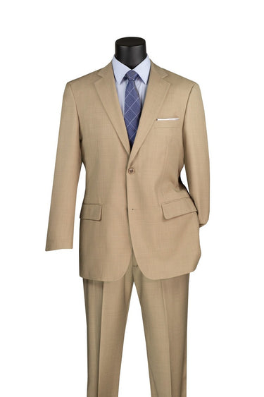 Vinci Beige Regular Fit 2 Piece Suit - 2LK-1