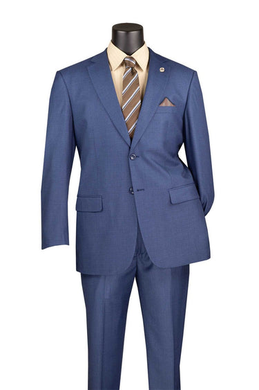 Vinci Blue Regular Fit 2 Piece Suit - 2LK-1
