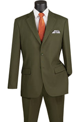 Vinci 2 Piece Regular Fit Suit in Olive - 2PP