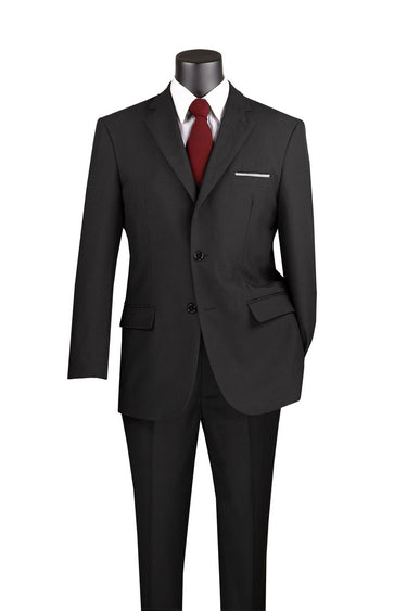 Vinci Black Regular Fit 2 Piece Suit - 2PP