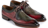 Paul Parkman Men's Hand-Welted Leather Derby Shoes in Green & Brown