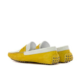 DapperFam Navigator in White / Yellow Suede