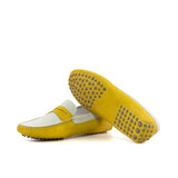 DapperFam Navigator in White / Yellow Suede