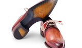 Paul Parkman Men's Goodyear Welted Derby Shoes in Reddish Brown