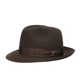 Borsalino Damiano in Dark Brown Marengo Felt Fedora Made in Italy in Dark Brown