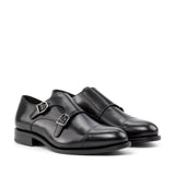 DapperFam Monaco in Black Double Monk