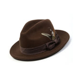 Montique Nighthawk Pinch Front Wool Fedora in Brown