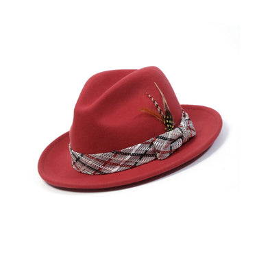 Montique Harlem Hustle Pinch Front Wool Fedora in Brick