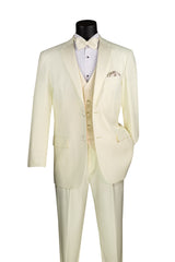 Vinci 3 Piece Regular Fit Tuxedo in Ivory - 4TV-2