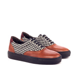 DapperFam Riccardo in Houndstooth / Burgundy Top Sider