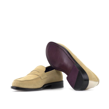 DapperFam Luciano in Sand / Porcelain Lux Suede and Painted Calf
