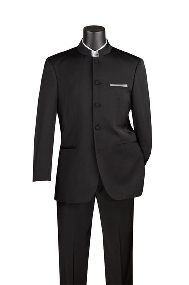 Vinci Black Regular Fit 2 Piece Suit - 5HT