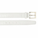 Belvedere Genuine Caiman Crocodile Belt in White