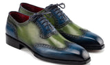 Paul Parkman Men's Goodyear Welted Wingtip Oxfords in Blue & Green