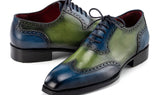 Paul Parkman Men's Goodyear Welted Wingtip Oxfords in Blue & Green
