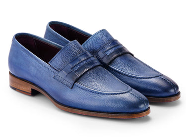 Paul Parkman Men's Split Toe Loafer Shoes in Blue