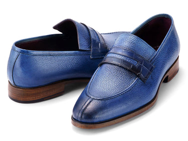 Paul Parkman Men's Split Toe Loafer Shoes in Blue