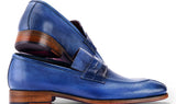 Paul Parkman Men's Split Toe Loafer Shoes in Blue